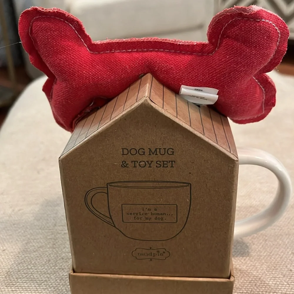 Mud Pie Red Santa's Favorite Dog Toy and Mug Set/NWT